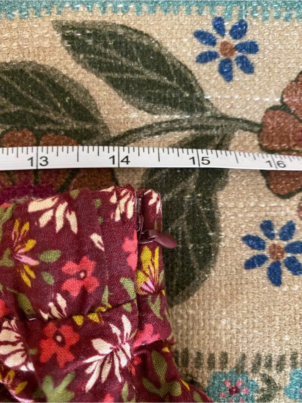 NATURAL LIFE Floral Tiered Maxi Skirt in Rust and Burgundy NWT - Picture 5 of 7